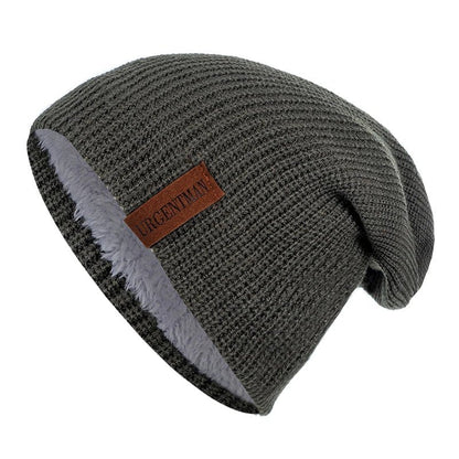Hat Winter Hats For Men Women Keep Warm Knitted Hat Fashion Solid Ski Bonnet Cap Unisex Letter Beanie | TINMICo - TINMICO