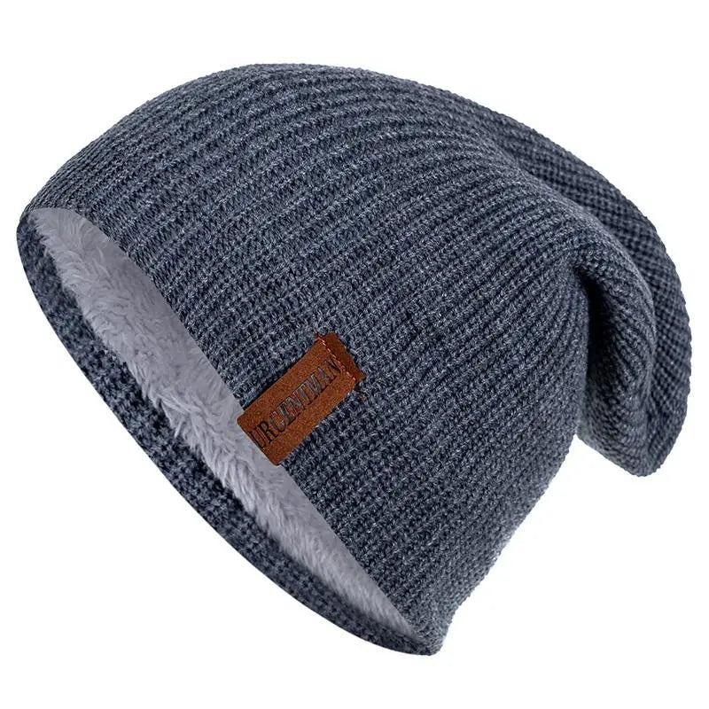 Hat Winter Hats For Men Women Keep Warm Knitted Hat Fashion Solid Ski Bonnet Cap Unisex Letter Beanie | TINMICo - TINMICO