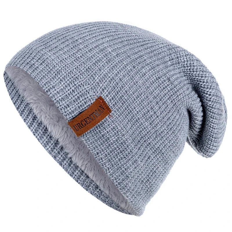 Hat Winter Hats For Men Women Keep Warm Knitted Hat Fashion Solid Ski Bonnet Cap Unisex Letter Beanie | TINMICo - TINMICO