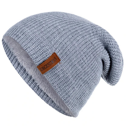 Hat Winter Hats For Men Women Keep Warm Knitted Hat Fashion Solid Ski Bonnet Cap Unisex Letter Beanie | TINMICo - TINMICO