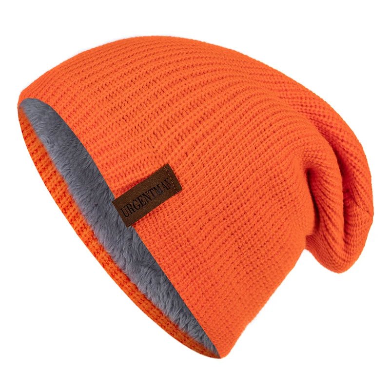 Hat Winter Hats For Men Women Keep Warm Knitted Hat Fashion Solid Ski Bonnet Cap Unisex Letter Beanie | TINMICo - TINMICO