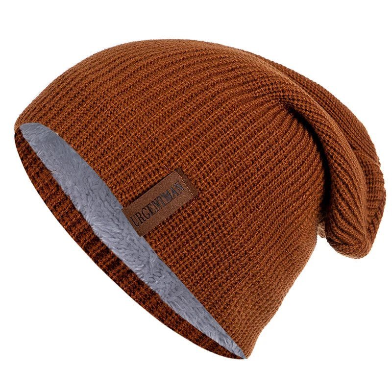 Hat Winter Hats For Men Women Keep Warm Knitted Hat Fashion Solid Ski Bonnet Cap Unisex Letter Beanie | TINMICo - TINMICO