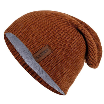 Hat Winter Hats For Men Women Keep Warm Knitted Hat Fashion Solid Ski Bonnet Cap Unisex Letter Beanie | TINMICo - TINMICO
