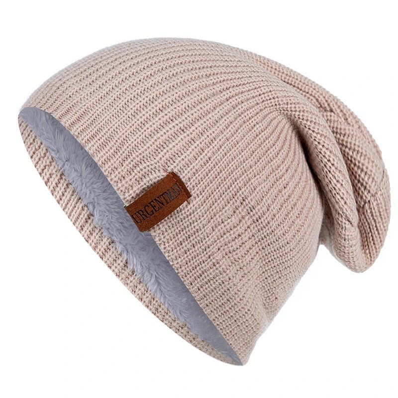Hat Winter Hats For Men Women Keep Warm Knitted Hat Fashion Solid Ski Bonnet Cap Unisex Letter Beanie | TINMICo - TINMICO