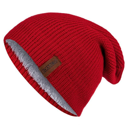 Hat Winter Hats For Men Women Keep Warm Knitted Hat Fashion Solid Ski Bonnet Cap Unisex Letter Beanie | TINMICo - TINMICO