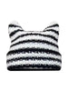 Hat Women Winter Streetwear Harajuku Beanie Little Devil Striped Knitted Cute Cat Ears Cap | TINMICO - TINMICO