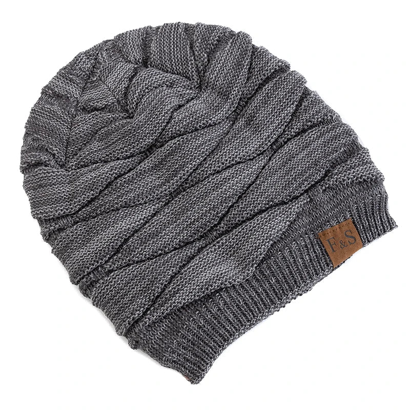 Hats Warm Fleece Lined Beanie Cap Men Women Casual Label Decor Winter Mixed Color Knitted Hats,Unisex Slouchy Winter | TINMICO - TINMICO