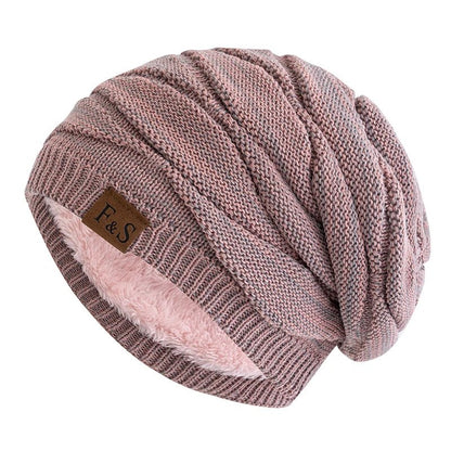 Hats Warm Fleece Lined Beanie Cap Men Women Casual Label Decor Winter Mixed Color Knitted Hats,Unisex Slouchy Winter | TINMICO - TINMICO