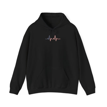Heartbeat Design Unisex Heavy Blend Hooded Sweatshirt, Comfortable Sweatshirt, Casual Wear, Gift for Healthcare Workers, Pulse Rate - TINMICO
