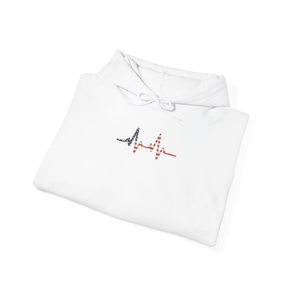 Heartbeat Design Unisex Heavy Blend Hooded Sweatshirt, Comfortable Sweatshirt, Casual Wear, Gift for Healthcare Workers, Pulse Rate - TINMICO