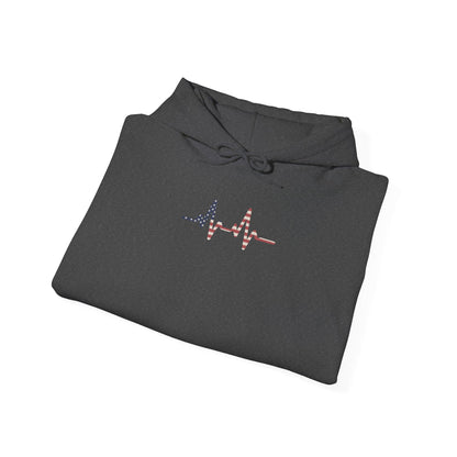 Heartbeat Design Unisex Heavy Blend Hooded Sweatshirt, Comfortable Sweatshirt, Casual Wear, Gift for Healthcare Workers, Pulse Rate - TINMICO
