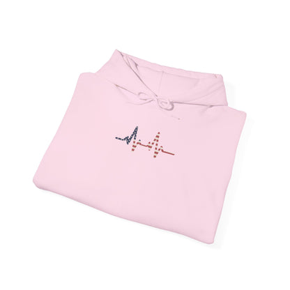 Heartbeat Design Unisex Heavy Blend Hooded Sweatshirt, Comfortable Sweatshirt, Casual Wear, Gift for Healthcare Workers, Pulse Rate - TINMICO
