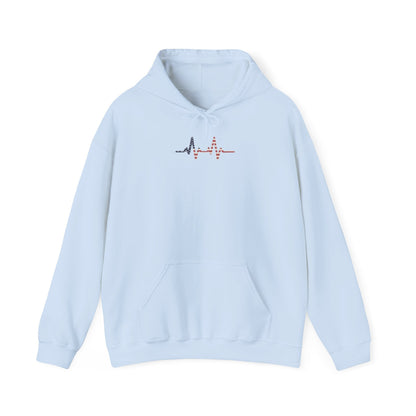 Heartbeat Design Unisex Heavy Blend Hooded Sweatshirt, Comfortable Sweatshirt, Casual Wear, Gift for Healthcare Workers, Pulse Rate - TINMICO