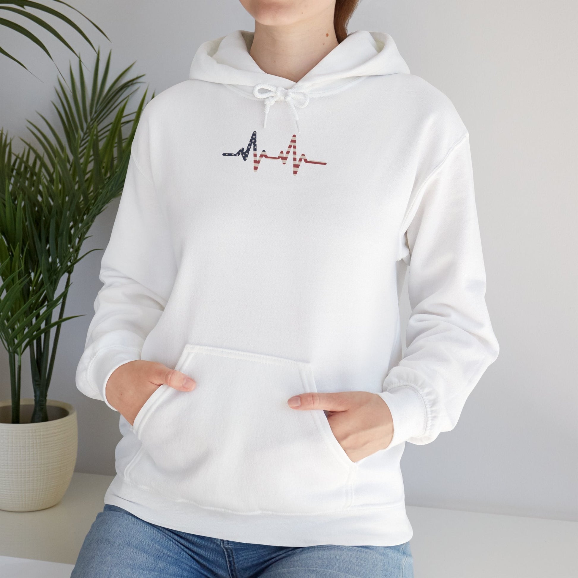 Heartbeat Design Unisex Heavy Blend Hooded Sweatshirt, Comfortable Sweatshirt, Casual Wear, Gift for Healthcare Workers, Pulse Rate - TINMICO