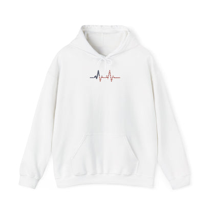 Heartbeat Design Unisex Heavy Blend Hooded Sweatshirt, Comfortable Sweatshirt, Casual Wear, Gift for Healthcare Workers, Pulse Rate - TINMICO