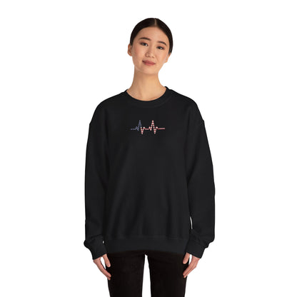 Heartbeat ECG Unisex Sweatshirt, Cozy Crewneck for Medical Professionals, Gift for Nurses, Heart Health Awareness, Casual Fall Wear - TINMICO