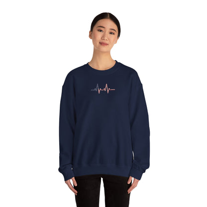 Heartbeat ECG Unisex Sweatshirt, Cozy Crewneck for Medical Professionals, Gift for Nurses, Heart Health Awareness, Casual Fall Wear - TINMICO