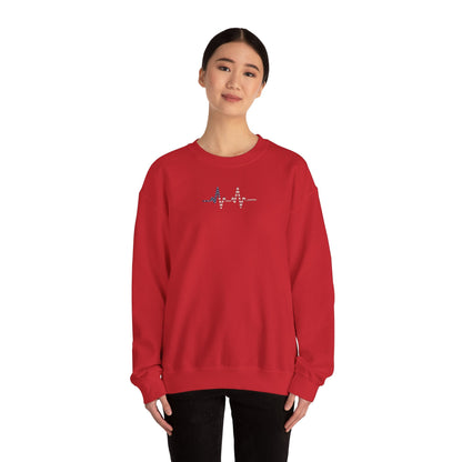 Heartbeat ECG Unisex Sweatshirt, Cozy Crewneck for Medical Professionals, Gift for Nurses, Heart Health Awareness, Casual Fall Wear - TINMICO