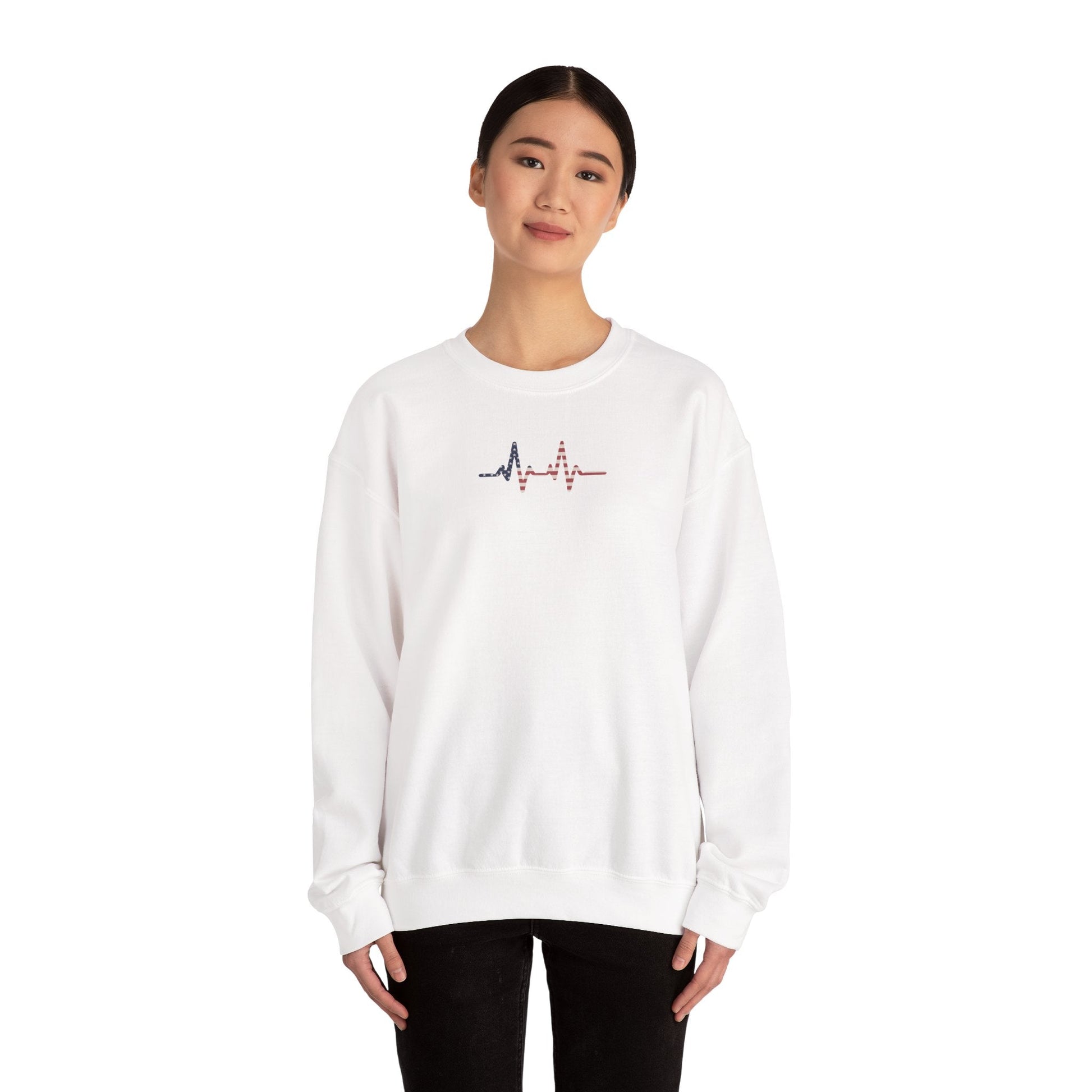 Heartbeat ECG Unisex Sweatshirt, Cozy Crewneck for Medical Professionals, Gift for Nurses, Heart Health Awareness, Casual Fall Wear - TINMICO