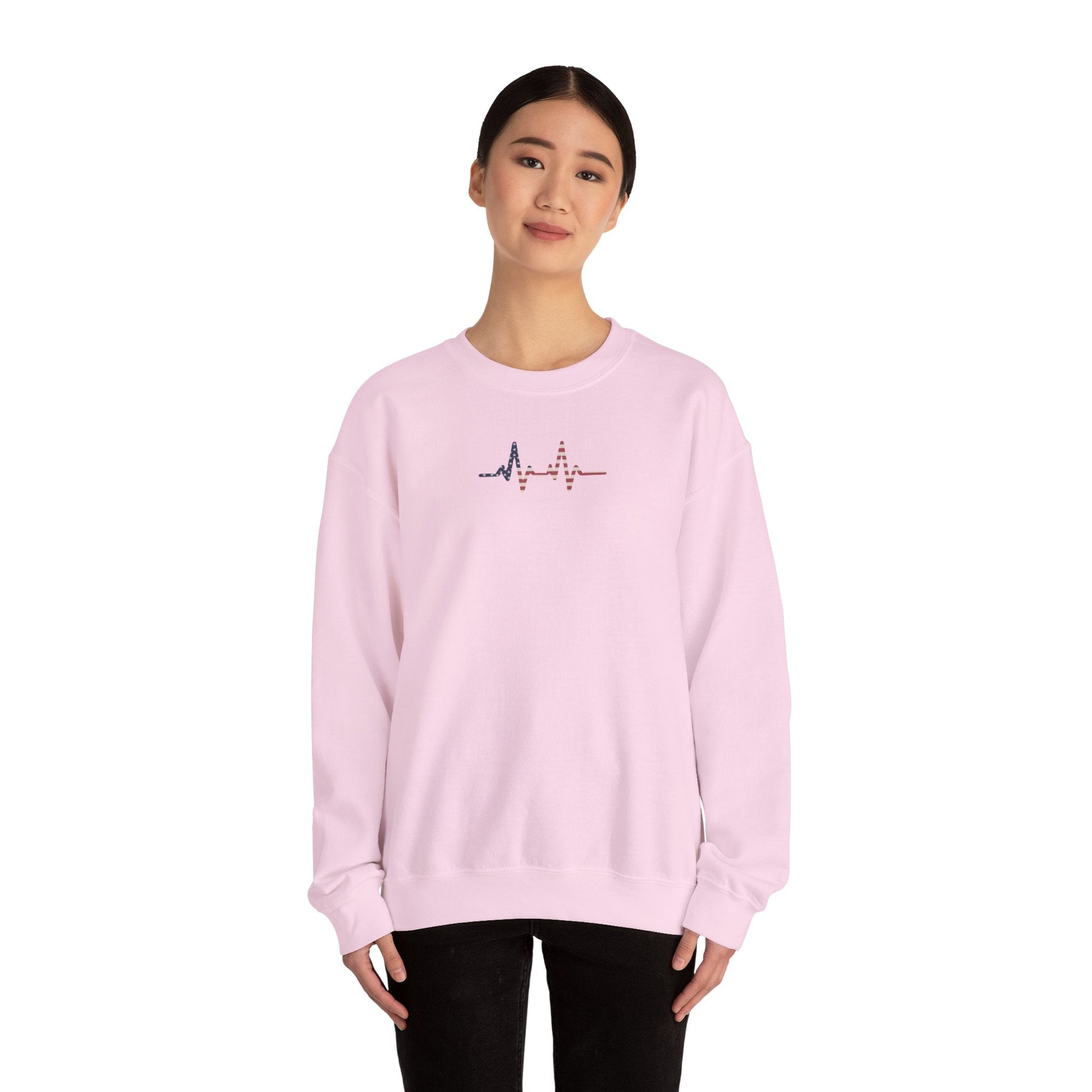 Heartbeat ECG Unisex Sweatshirt, Cozy Crewneck for Medical Professionals, Gift for Nurses, Heart Health Awareness, Casual Fall Wear - TINMICO