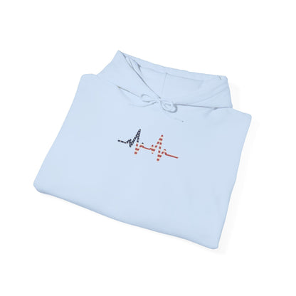 Heartbeat Graphic Hoodie, Unisex Sweatshirt, Medical Practice Gift, Fitness Wear, Casual Style, Heartbeat Design Apparel - TINMICO