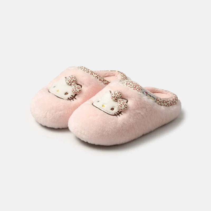 Hello Kitty Slippers For Women Plush Kawaii Cute Sanrio Home Warm Cotton Slippers Cartoon Home Indoor Shoes Gifts TINMICO Autumn Winter - TINMICO