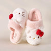 Hello Kitty Slippers For Women Plush Kawaii Cute Sanrio Home Warm Cotton Slippers Cartoon Home Indoor Shoes Gifts TINMICO Autumn Winter - TINMICO