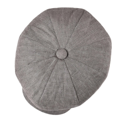 Herringbone Light Gry Linen Bakerboy Caps Newsboy Cap Men Women Lightweight Breathable Flat Hat Beret Hats | TINMICO - TINMICO