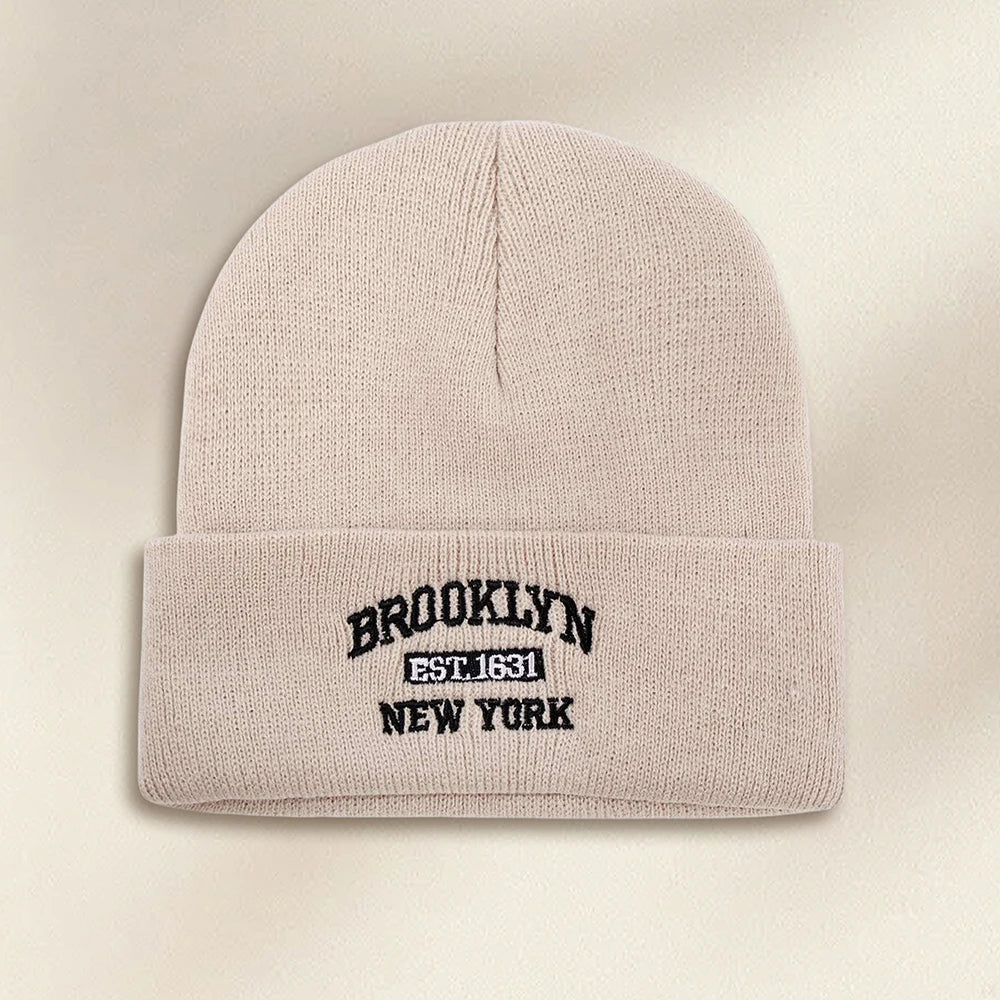 Hip Hop Hat 1PCS Men's Autumn,Winter Fashion Versatile Warm Hat Acrylic Letter Embroidered Knitted Hat Comfortable | TINMICO - TINMICO