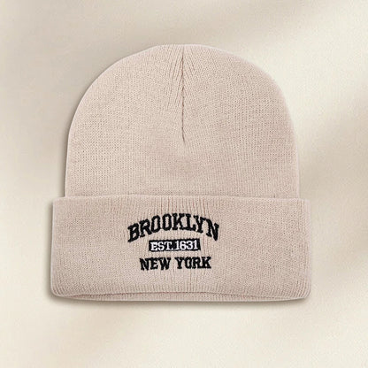 Hip Hop Hat 1PCS Men's Autumn,Winter Fashion Versatile Warm Hat Acrylic Letter Embroidered Knitted Hat Comfortable | TINMICO - TINMICO