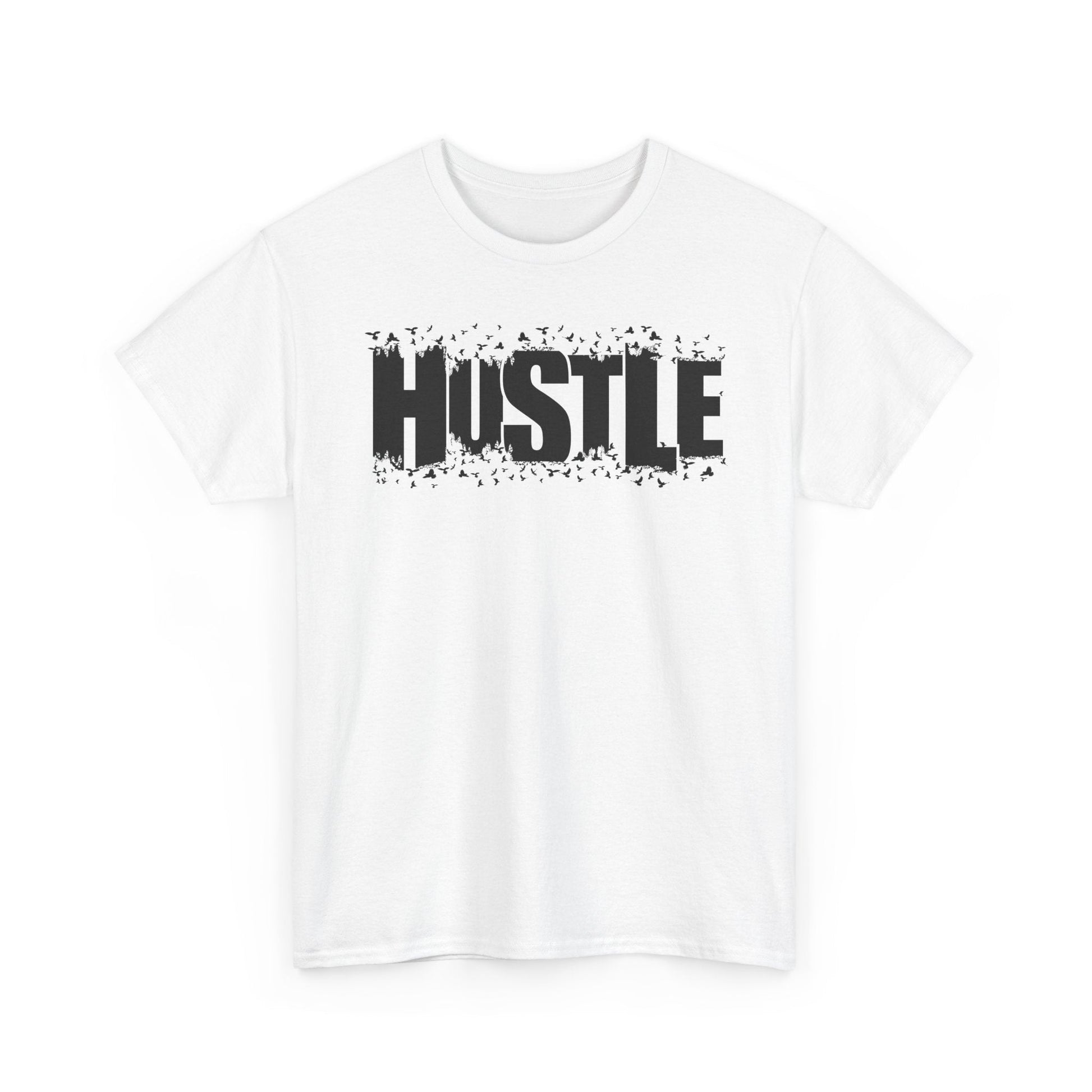 Hustle Unisex Heavy Cotton Tee, Motivational T-Shirt, Fitness Apparel, Trendy Gift, Everyday Casual Wear - TINMICO