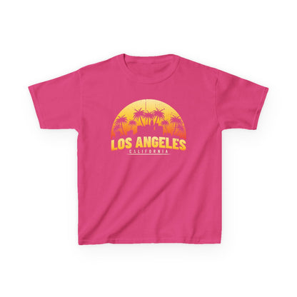 Kids Los Angeles Sunset Tee | Fun Summer Shirt, Children's Apparel, Casual Wear, Gift for Kids, California Themed Clothing - TINMICO