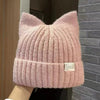 Knitted Hats Cute Cat Ears Beanies For Women Autumn Winter Warm Ear Protection Sweet Versatile Pullover | TINMICO - TINMICO