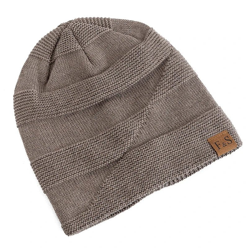Knitted Hats Unisex Winter Hats Add Fur Lined Men And Women Warm Beanie Cap TINMICO - TINMICO