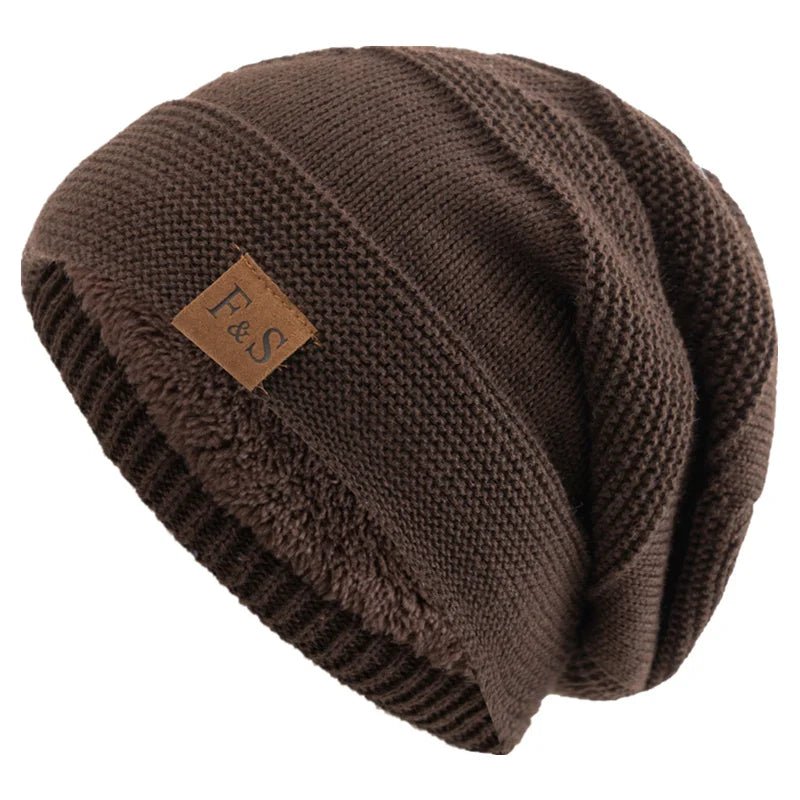 Knitted Hats Unisex Winter Hats Add Fur Lined Men And Women Warm Beanie Cap TINMICO - TINMICO