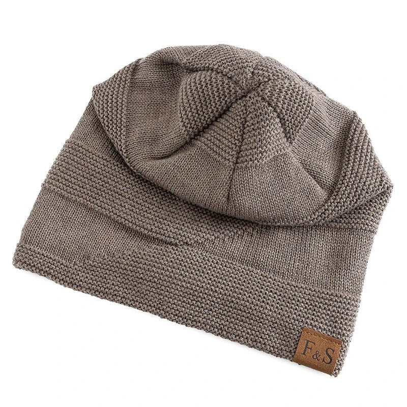 Knitted Hats Unisex Winter Hats Add Fur Lined Men And Women Warm Beanie Cap TINMICO - TINMICO