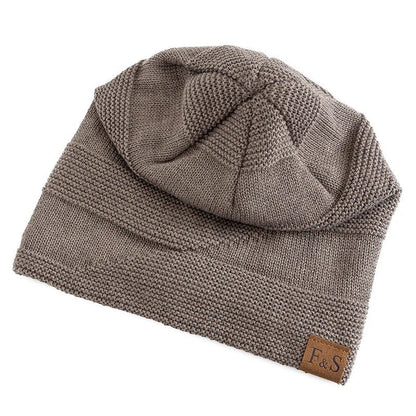 Knitted Hats Unisex Winter Hats Add Fur Lined Men And Women Warm Beanie Cap TINMICO - TINMICO