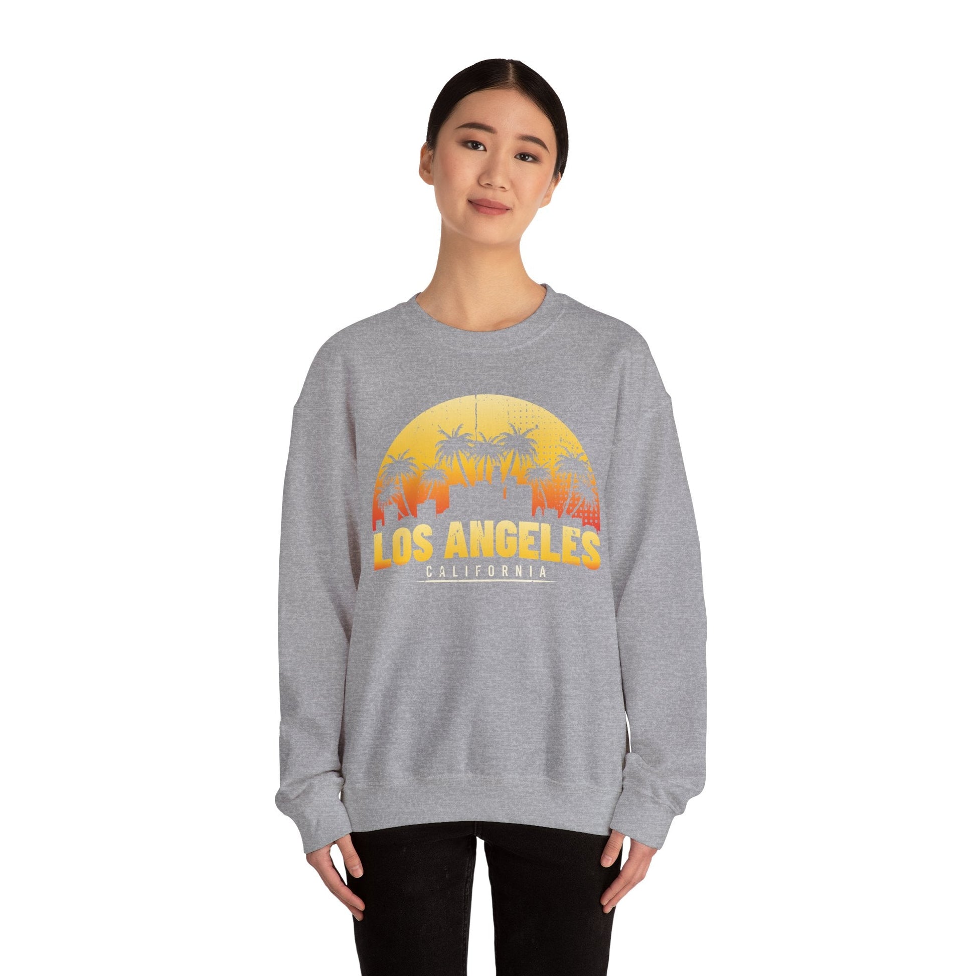 Los Angeles Sunrise Sweatshirt, Vintage California Apparel, Travel Souvenir, Unisex Crewneck, Cozy Gift for Her/Him - TINMICO