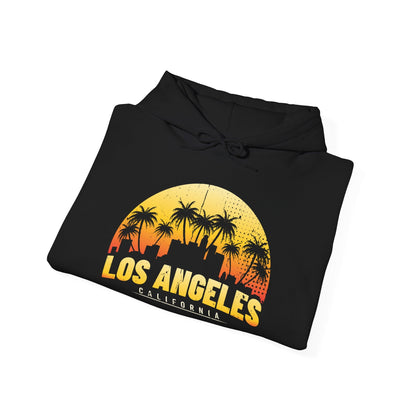 Los Angeles Sunset Hoodie, Unisex Graphic Sweatshirt, California Fashion, Travel Gift, Cozy Streetwear, Summer Essentials - TINMICO