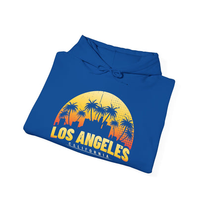Los Angeles Sunset Hoodie, Unisex Graphic Sweatshirt, California Fashion, Travel Gift, Cozy Streetwear, Summer Essentials - TINMICO