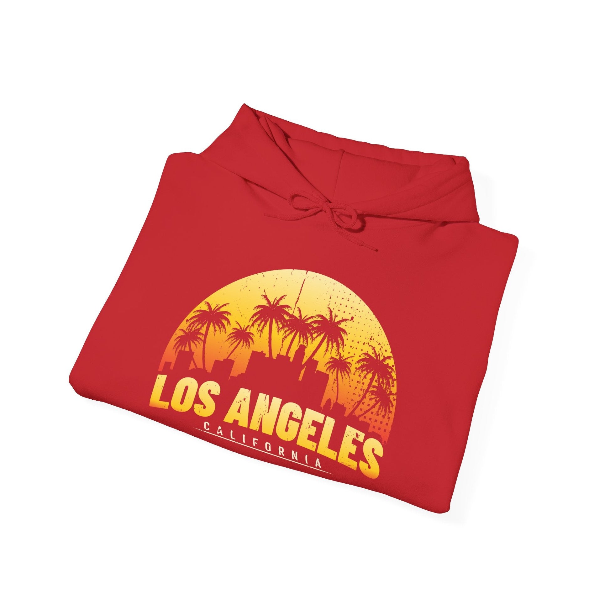 Los Angeles Sunset Hoodie, Unisex Graphic Sweatshirt, California Fashion, Travel Gift, Cozy Streetwear, Summer Essentials - TINMICO