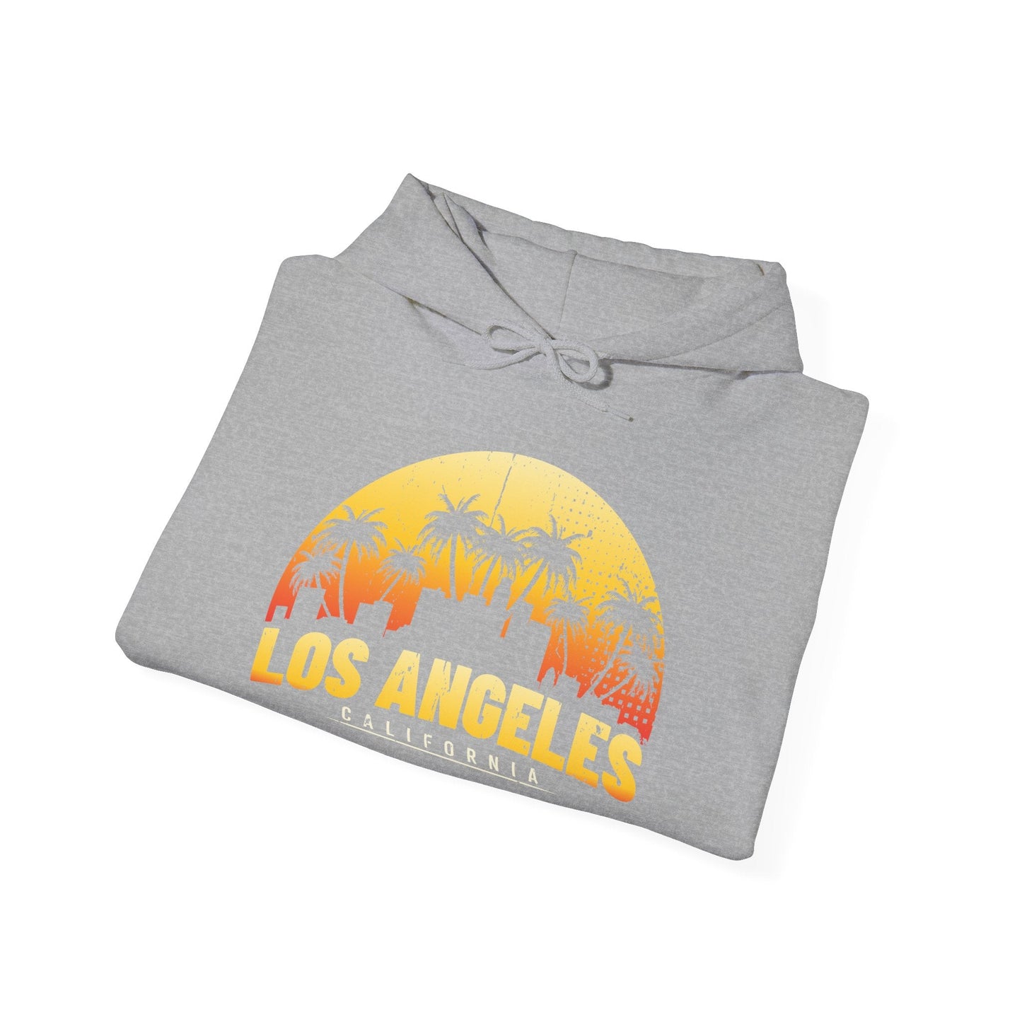 Los Angeles Vintage Sunset Hoodie, Unisex Sweatshirt for Casual Wear, California Pride Gift, Travel Souvenir, Cozy Apparel - TINMICO