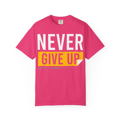 Motivational T-Shirt | 'Give Up' Design | Unisex Comfort, Everyday Wear, Gift Idea, Fitness Fashion, Casual Streetwear - TINMICO