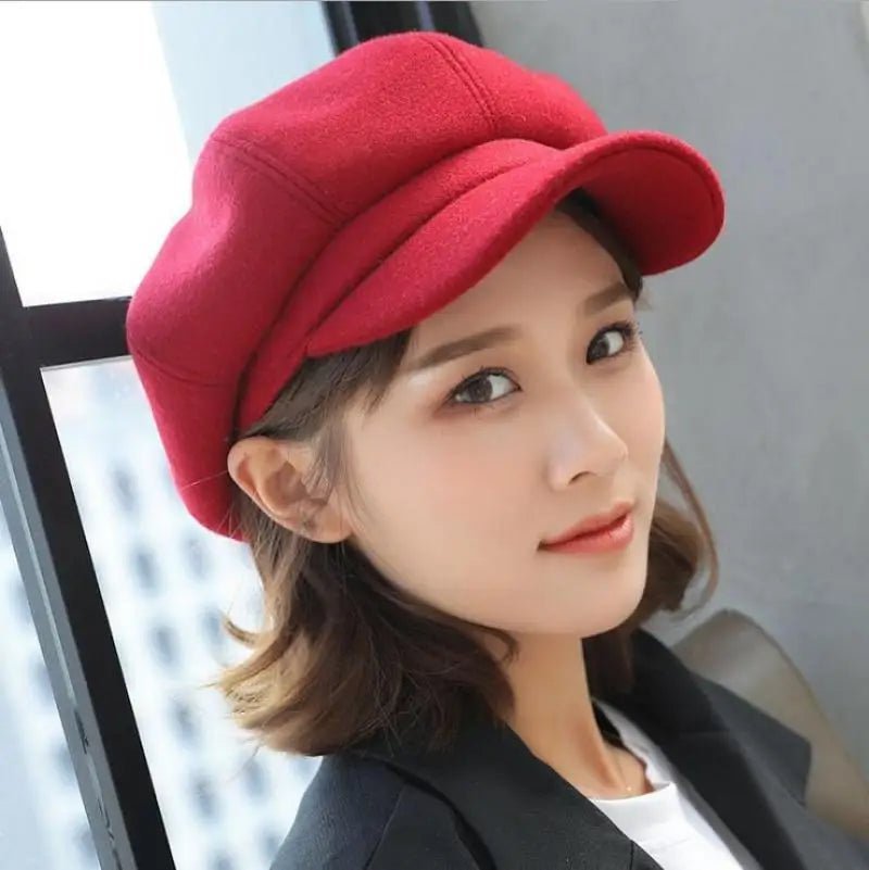 New Autumn Winter Hats for Women Solid Plain Octagonal Hat Winter Beret Women Painter Caps | TINMICO - TINMICO
