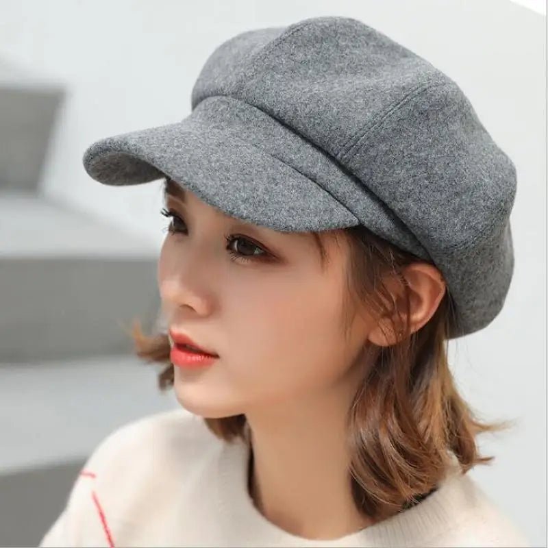 New Autumn Winter Hats for Women Solid Plain Octagonal Hat Winter Beret Women Painter Caps | TINMICO - TINMICO