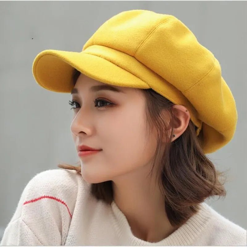 New Autumn Winter Hats for Women Solid Plain Octagonal Hat Winter Beret Women Painter Caps | TINMICO - TINMICO