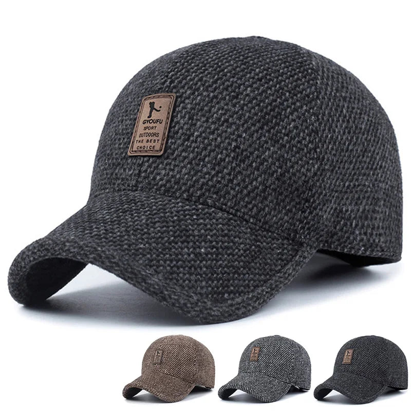 New Autumn winter Men baseball Cap winter warm hat with ear thick winter Thicken TINMICO - TINMICO