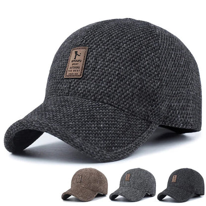 New Autumn winter Men baseball Cap winter warm hat with ear thick winter Thicken TINMICO - TINMICO