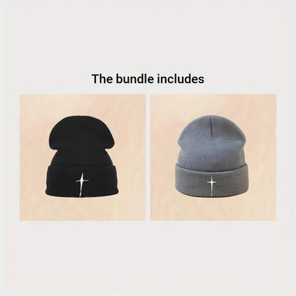 New Beanie Hat For Men and Women Fashion Embroidered Knitted Hat Street Style Hip Hop Hat Outdoor Warm Skiing Hat TINMICO - TINMICO