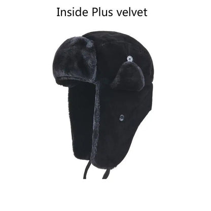 New Bomber Hat Female Winter For Men Women Thick Warm Fur Velvet Cold Cap Male Snow Russian Ear Flap | TINMICO - TINMICO